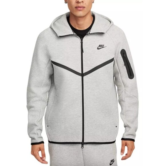 Nike Men's Tech Fleece Windrunner Hoodie Full Zip Grey Size L NEW WITH TAGS! - Picture 1 of 6